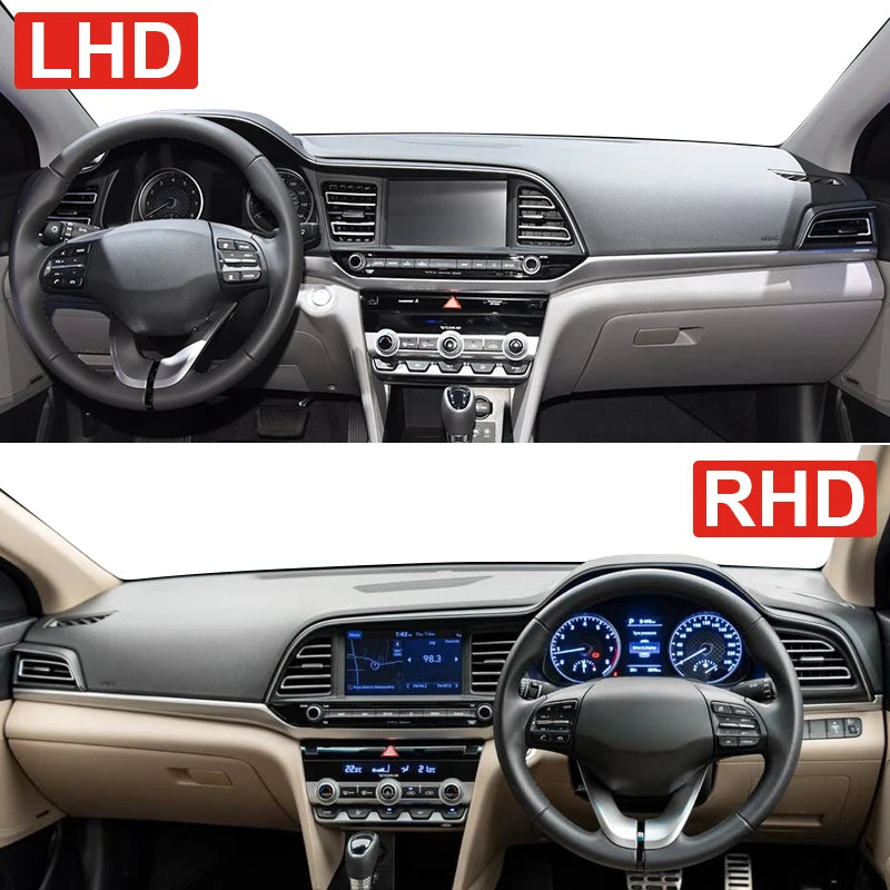 Dashboard Cover for Hyundai Elantra AD 2016–2020 – Anti-UV Sun Shade Mat, Non-Slip Interior Protector, Glare-Reducing Pad